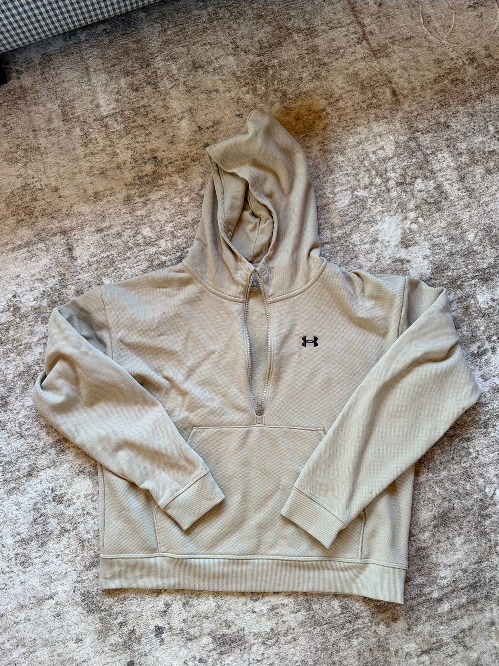 Under Armour Beige Half-Zip Hoodie Pullover